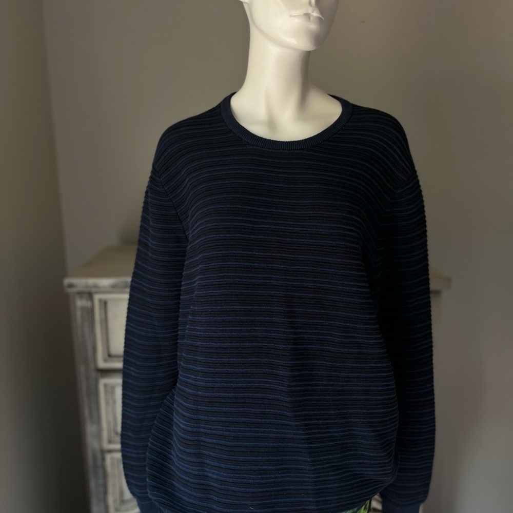 Alfani Blue and Ribbed Black Sweater
